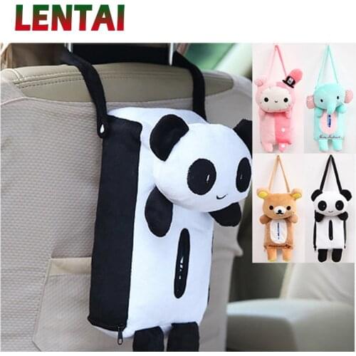 LENTAI 1Set Car Cartoon Tissue Box Hanging Paper Bag For Mercedes W205 W203 W211 Volvo XC90 S60 XC60 S80 V40 Alfa Romeo 159 156