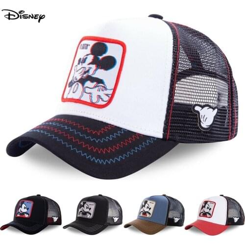 Disney anime cartoon stretch cotton baseball cap men and women hip hop dad mesh hat outdoor sports sun visor trucker hat