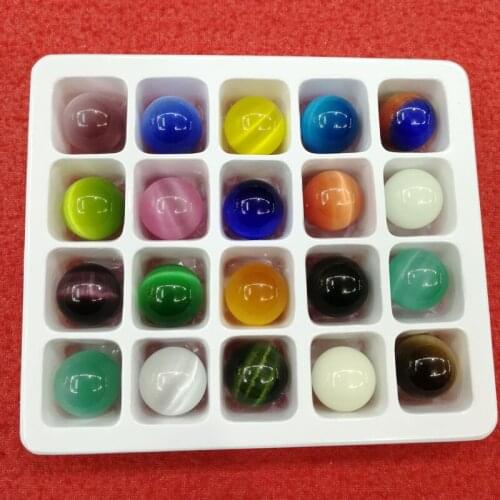 Fashion Synthetic Cats eye Stone 20mm Round Ball Bead no hole For Jewelry Making child gift Wholesale 20pcs/lot