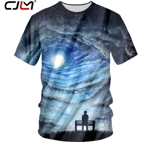 CJLM Space Galaxy T-shirt Men Harajuku 3d T-shirt Print Stars Sky Moon Tshirts Fashion Brand T Shirt Summer Tops Tees Plus 7xl