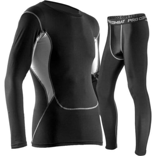 CKAHSBI Fitness Gym Clothes Men Running Tracksuit Compression Tights Workout Sportswear Quick Dry Sports Set Jogging Tracksuits