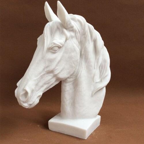 SANDSTONE HORSE HEAD WHITE HORSEHEAD DECORATION FOR OPENING CEREMONY LIVING ROOM DECORATION STUDY OFFICE TABLETOP HANDICRAFT