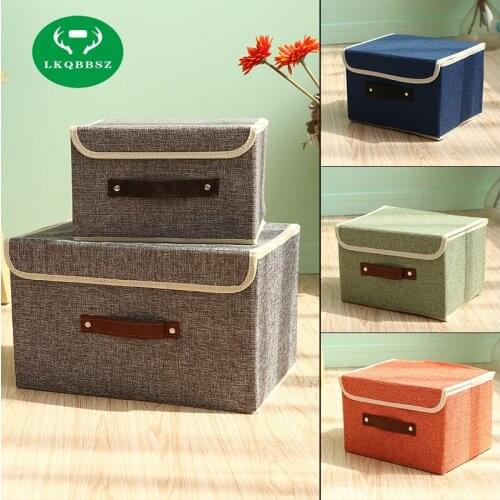 Jute Folding Socks Underwear Ties Bra Cosmetics Debris jewelry Storage Box Closet Organizer Clothes Storage Case