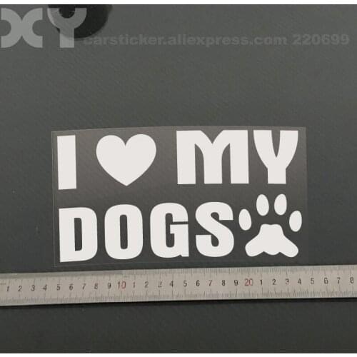 I Love My Dogs Vinyl Decal Car Sticker Truck Car Window Bumper Sticker 7.5" * 3.9" (black / Silver White)