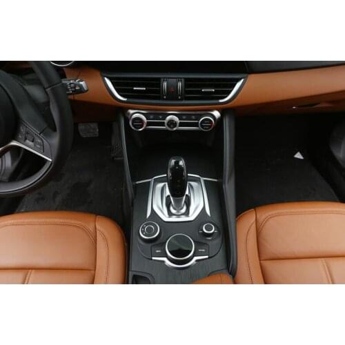Car Interior Gear Shift Box Panel Frame Cover Trim Styling For Alfa Romeo Giulia Stelvio 2017 Interior Accessories ABS