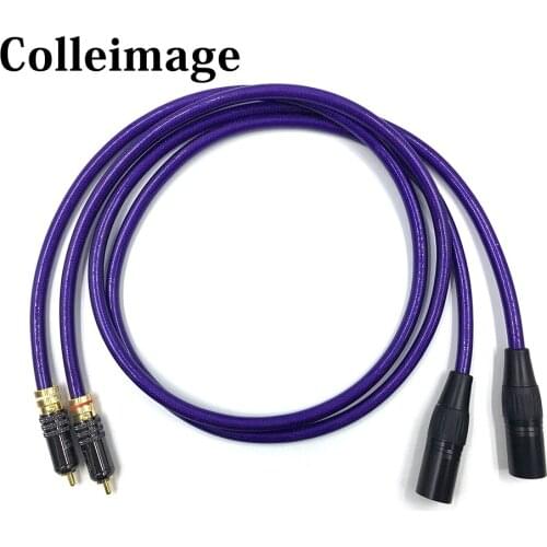 Colleimage Pair HIFI VDH 2RCA Male to Dual XLR Female Audio Cable Shielded For Amplifier Mixer