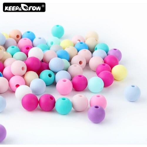 Keep&Grow 9mm 300pc Silicone Beads Pearl Silicone Food Grade Teething Beads DIY BPA Free Jewelry Baby Teether Toy Pacifier Chain