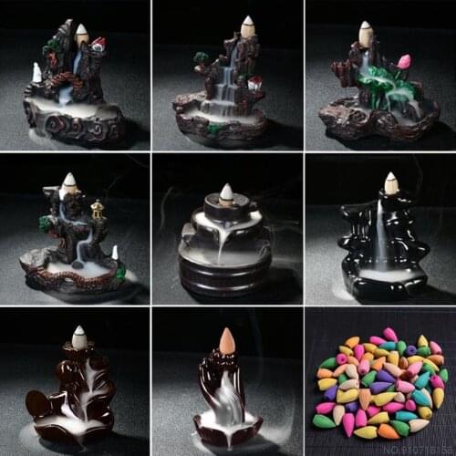 CCeramic Incense Burner Waterfall Backflow Censer Cones Buddhist Home Decoration Jy26 21 Dropship