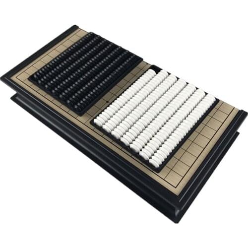 Chinese Old Board Game Weiqi Checkers Folding Table Magnetic Go Chess Set Magnetic Chess Go Game Toy Gifts Plastic