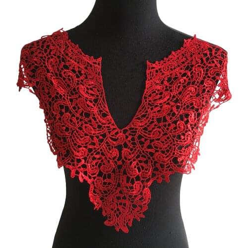 Fashion Style Embroidery Applique Lace Neckline DIY Sewing Lace Collar Decorative Wedding dress Accessories Craft supplies