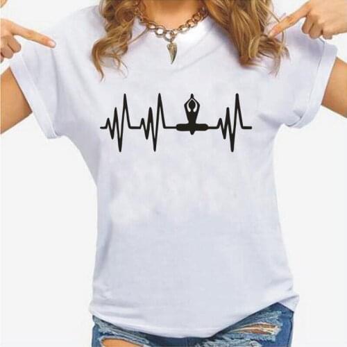 Summer Short Sleeve Tee Shirt Femme Namaste Heartbeat OM Hindustan Mandala Meditation Buddhist T Shirt Women Tops Casual T-shirt