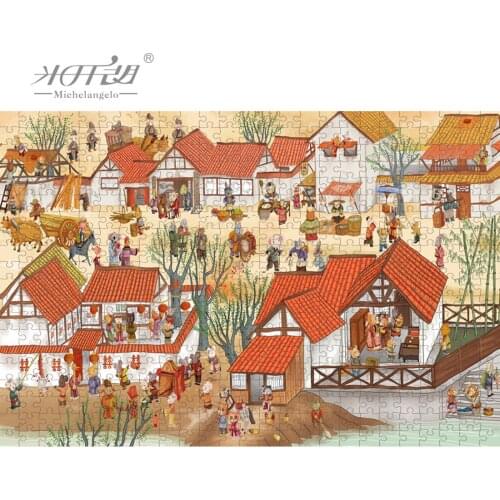 Michelangelo Wooden Jigsaw Puzzle 1000 2000 Piece Scene at Qingming Festival Cartoon Educational Toy Collectibles Painting Decor