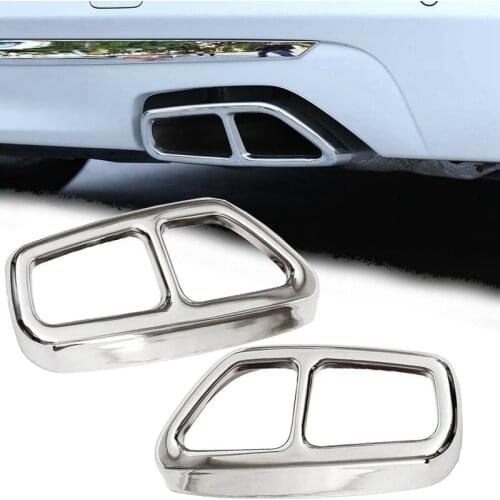 For BMW 5 Series G30 -2019 Steel Exhaust Muffler Pipe Tip Tailpipe Cover Trim Silver