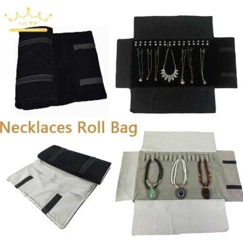 Jewelry Nylon Roll Organizer Bag Necklace Storage Bag Velvet Bracelet Carrying Display Holder Jewelry Pouch for Business