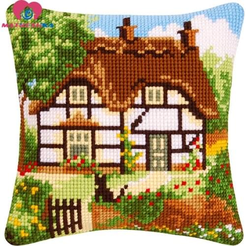 Horse cross-stitch pillow latch hook rug kitsembroidery carpet hook needlework button package crafts do it yourself home decor