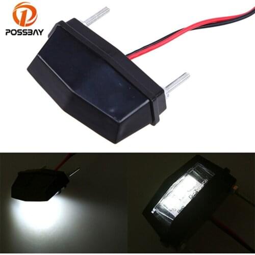 POSSBAY Motorcycle License Plate Light LED Mini Rear Plate Lights Cafe Racer LED Blinker Lamp for Honda dio Yamaha Suzuki Harley