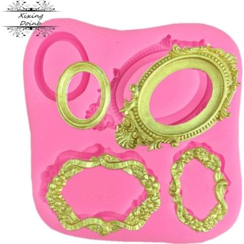 DIY Frame Fondant Cake Decorating Tools Chocolate Silicone Molds Kitchen Baking Moulds Sugar Craft Molds Cake