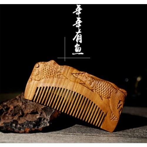 Professional Wooden Comb Handmade Hair Brush Health Care Anti-static Massage Black Sandalwood Comb Wedding/ Birthday Gift
