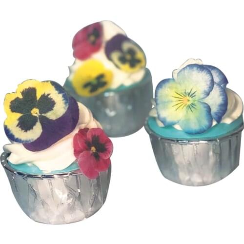 Edible Pansies Flowers for Cake Decorating 28 pieces Wafer Flowers