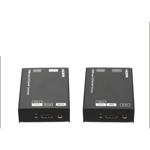 PUZHIJIE HDMI Network Extender Over Single Cat6 Ethernet Cable 196Feet 60m with IR Blaster Extension Supports 3D 1080P hdmi rj45