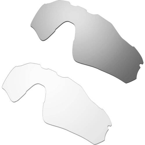 2 Pairs For Radar EV Path Polarized Replacement Lenses 100% UVA & UVB Protection Silver & Transparent