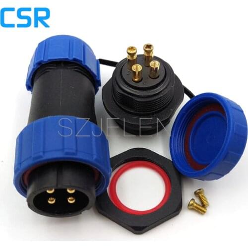 SP2110/P4-S4, 4 pin machinery and equipment plug socket power panel installation, 4 pin Waterproof and dustproof connector IP68