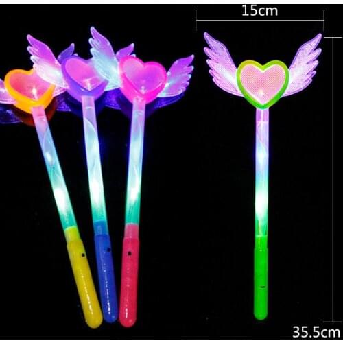 Led Magic Wands Flash Fairy Angel Heart Wings Wand Fancy Dress Glow Sticks Party Light up Atmosphere props Props Favors gift
