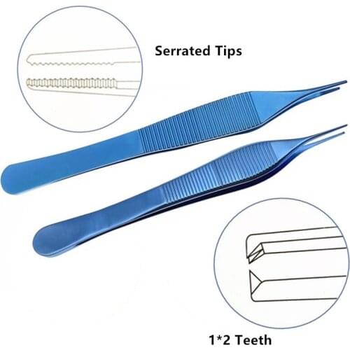 Titanium Adson Tissue Forceps Serrated Tips/Teeth Ophthalmic Eye Surgical Instrument