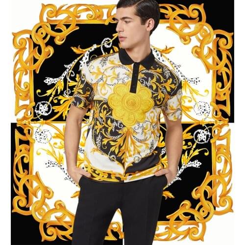 Italian brand classic digital printing polyester fashion fabric high-end custom textile fabric for dress shirt clothing sewing