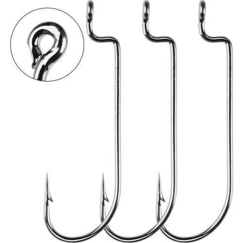 Narrow Crank Hook For Fishing 100pc/bag High Carbon Steel 6# 4# 1# 1/0# 2/0# 3/0# 4/0# 5/0# Rig Jig Fishing Soft Bait Worm Hook