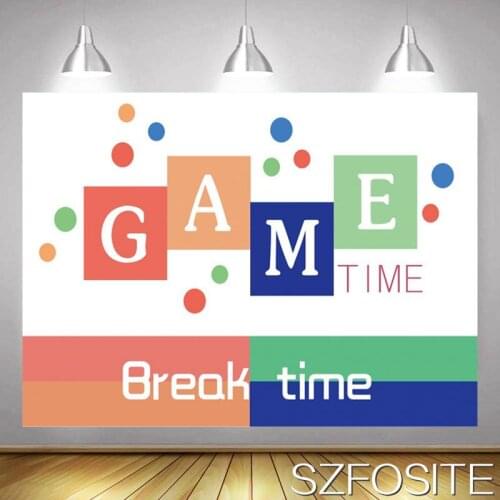 Break Time Game Party Color White Backdrop Children Room Decoration Wall Cloth Photography Photo Kids Custom Vinyl Background