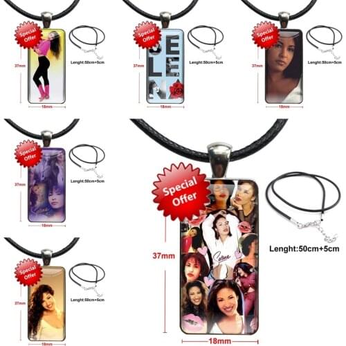 Womens Selena Quintanilla For Lovers Best Friendship Fashion Glass Cabochon Pendant Necklace With Women Steel Plated Statement