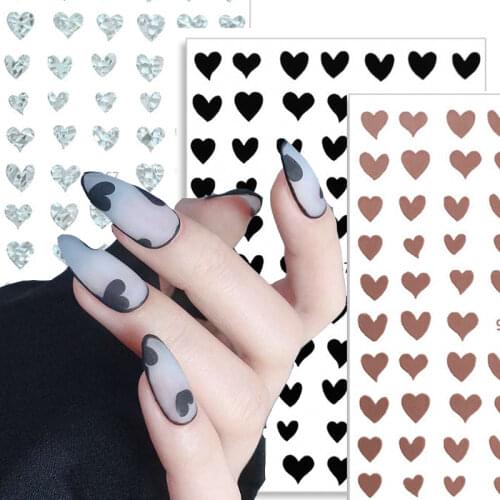 1Sheet 3D Nail Sticker Valentiness Day Love Heart Pattern Nail Decals Slider DIY Nail Art Decoration Nail Accesoires For Summer