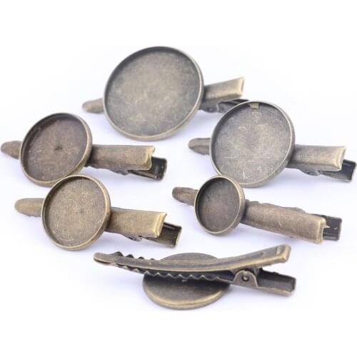 10pcs fit 12mm 16mm 18mm 20mm 25mm cabochon hair clip base setting diy hairclip pin bezel blanks diy jewelry accesories