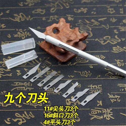9 Blades Wood Carving Tools Fruit Food Craft Sculpture Engraving Knife Scalpel DIY Cutting Tool PCB Repair