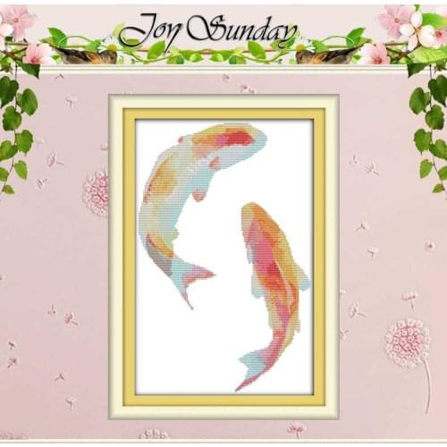 Watercolor fish patterns counted Cross Stitch 11CT 14CT Cross Stitch Set Wholesale DIY Cross-stitch Kit Embroidery Needlework