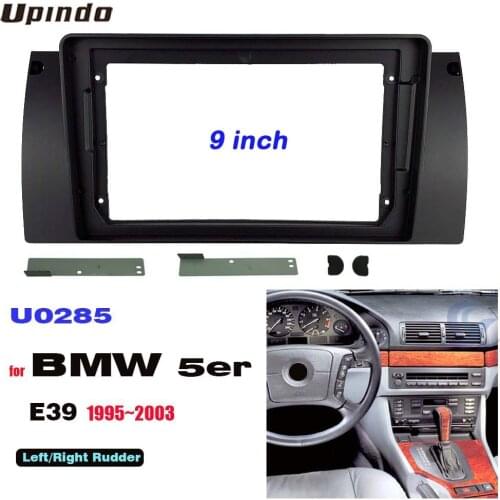 2 Din 9 Inch Car Radio installation GPS Mp5 ABS PC Plastic Fascia Plane Frame and Cable For E39 BMW 5 Series 1995-2003 Dash Kit