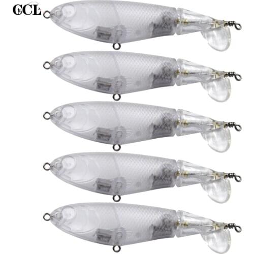 CCLTBA Transparent Body Unpainted Hard Bait Top Water Popper Blanks Fishing Lures