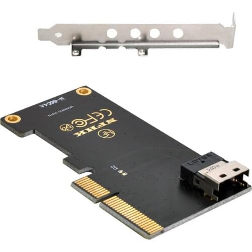 ChenYang CY PCI-E Express 3.0 4X to SFF-8639 U.2 U2 Kit to SFF-8654 Slimline SAS NVME PCIe SSD Adapter for Mainboard