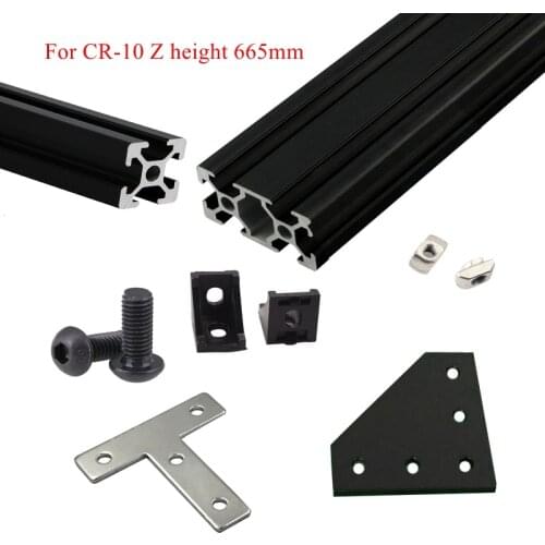 Black BLV mgn Cube 3D Printer Aluminum Extrusion Frame Full Kit w/ Screws Fasteners Hardware Kit F/ CR10 Z height 665mm