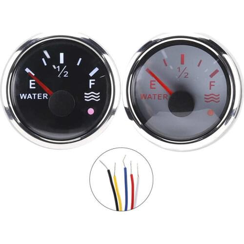52mm/2in Water Level Gauges Meter Display 9-30V DC Smart Alarm for Marine Boat RV 0-190ohm European Sensor