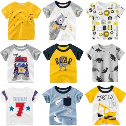 Childrens Cotton Short Sleeve T-Shirt boys cartoon clothing baby cotton top suitable for boys and girls clothes 2-10 years old