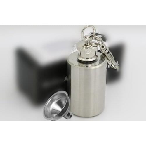 1 oz Stainless Steel Jug Alcohol Cylinder Shape Flasks Funnel Gift Silver Copper Whiskey Drinkware with Free Funnel