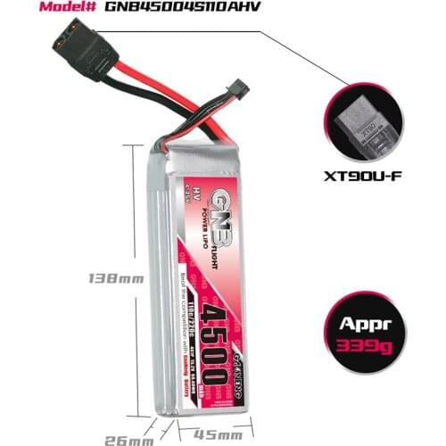 GNB GAONENG 15.2V 4500mAh 4S 110C lithium battery for 1:8 1/8 RC Car Four Drive Off-Road Boat for FPV Drone Helicopter