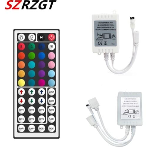 Led Controller 44 Keys LED IR RGB Controler box 1 to 2 Controller IR Remote Dimmer DC12V For RGB 3528 5050 LED Strip Lights