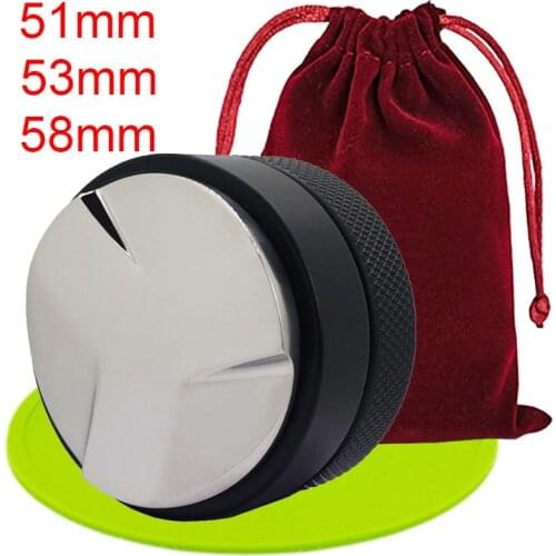 51/53/58mm Coffee Distributor, Coffee Tamper Tool Leveler Tool, Coffee Leveler Fits for 51/53/58mm Portafilter With Coaster Bag