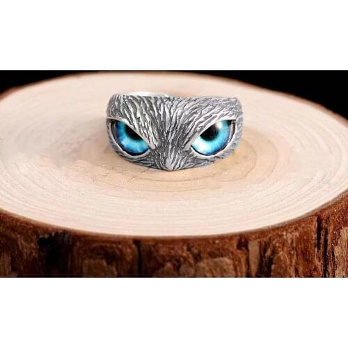 Evil Eye Rings Fashion Alloy Jewelry Cute Adjustable Ring Nighthawk Head Design Finger Ring Cosplay Gifts Party Accessory New