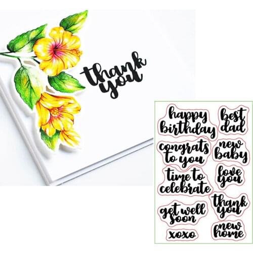 Beautiful Greetings Clear Stamps Blessed Phrases Kids Transparent Silicone Stamp 2020