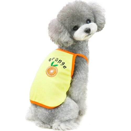 Pet Dog Clothes Summer Thin Sling Vest Fashion Fruit Embroidered Sling Vests Dog Costume