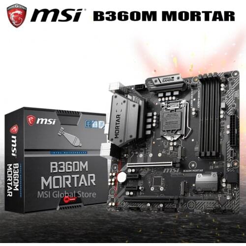 LGA 1151 MSI B360M MORTAR Motherboard i7 i5 i3 DDR4 64GB HIFI Gaming PCI-E 3.0 DVI M.2 SATA3 Desktop Intel B360 Mainboard New